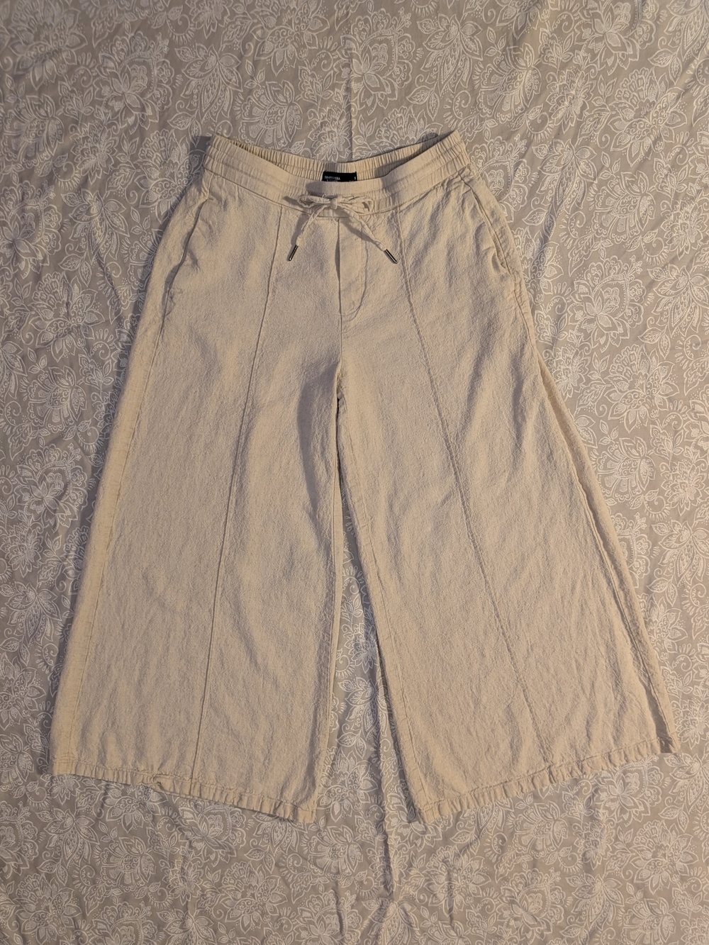 Wide-Leg Pants ✨⬇️Price Dropped⬇️✨ Linen Drawstring Beige